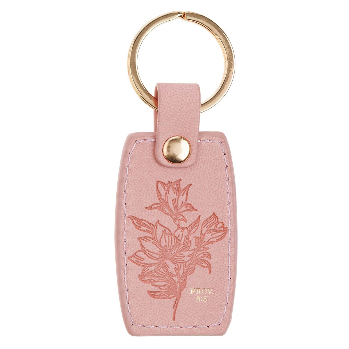 Trust in the Lord Pink Faux Leather Keychain - Proverbs 3:5