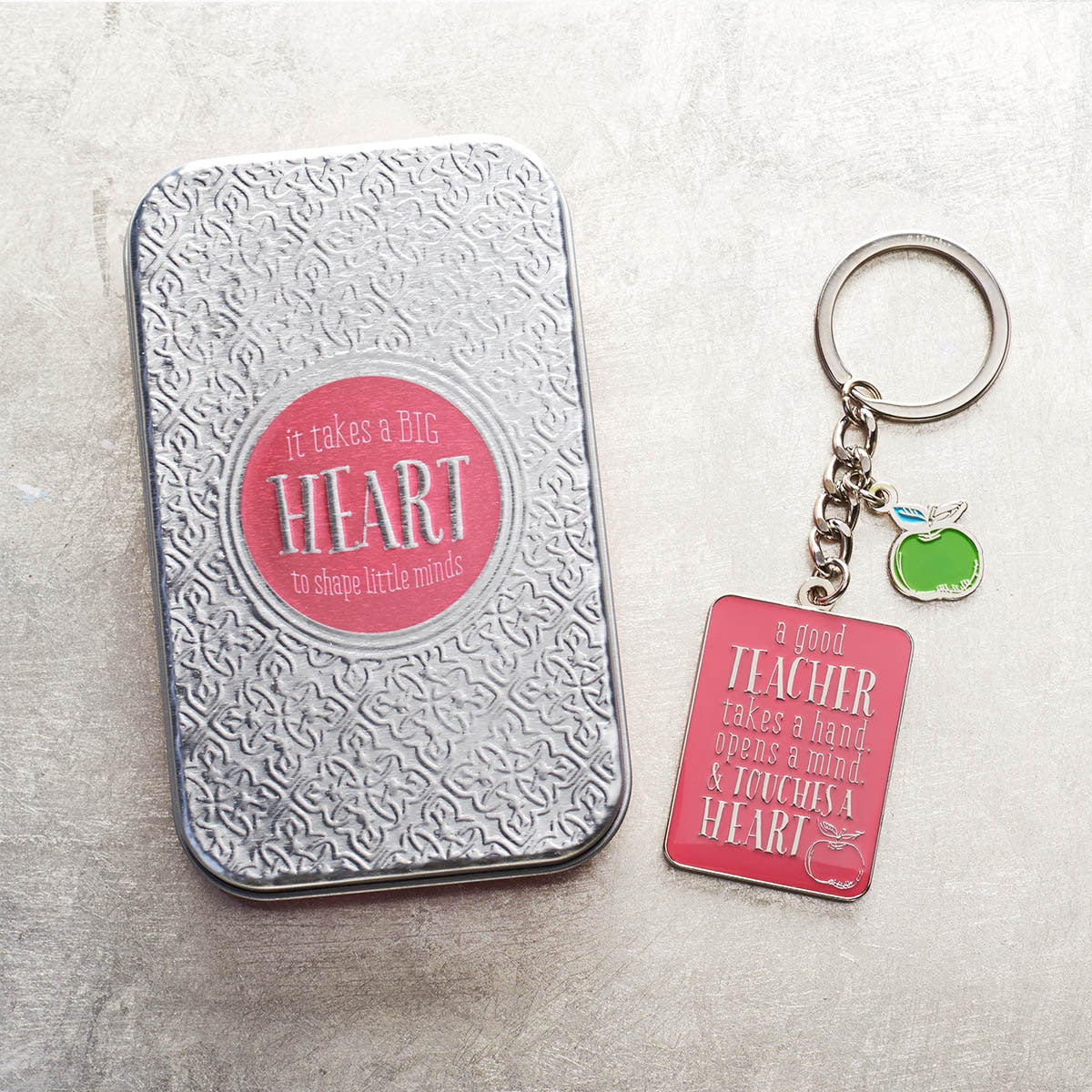 Pink Blessings for a #1 Teacher Key Ring in Gift Tin - 1 Corinthians 16:14