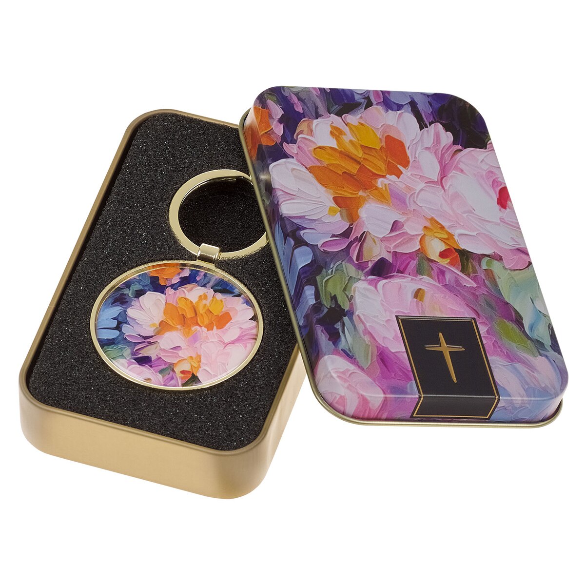 Sweet Friendship Watercolor Garden Metal Keychain