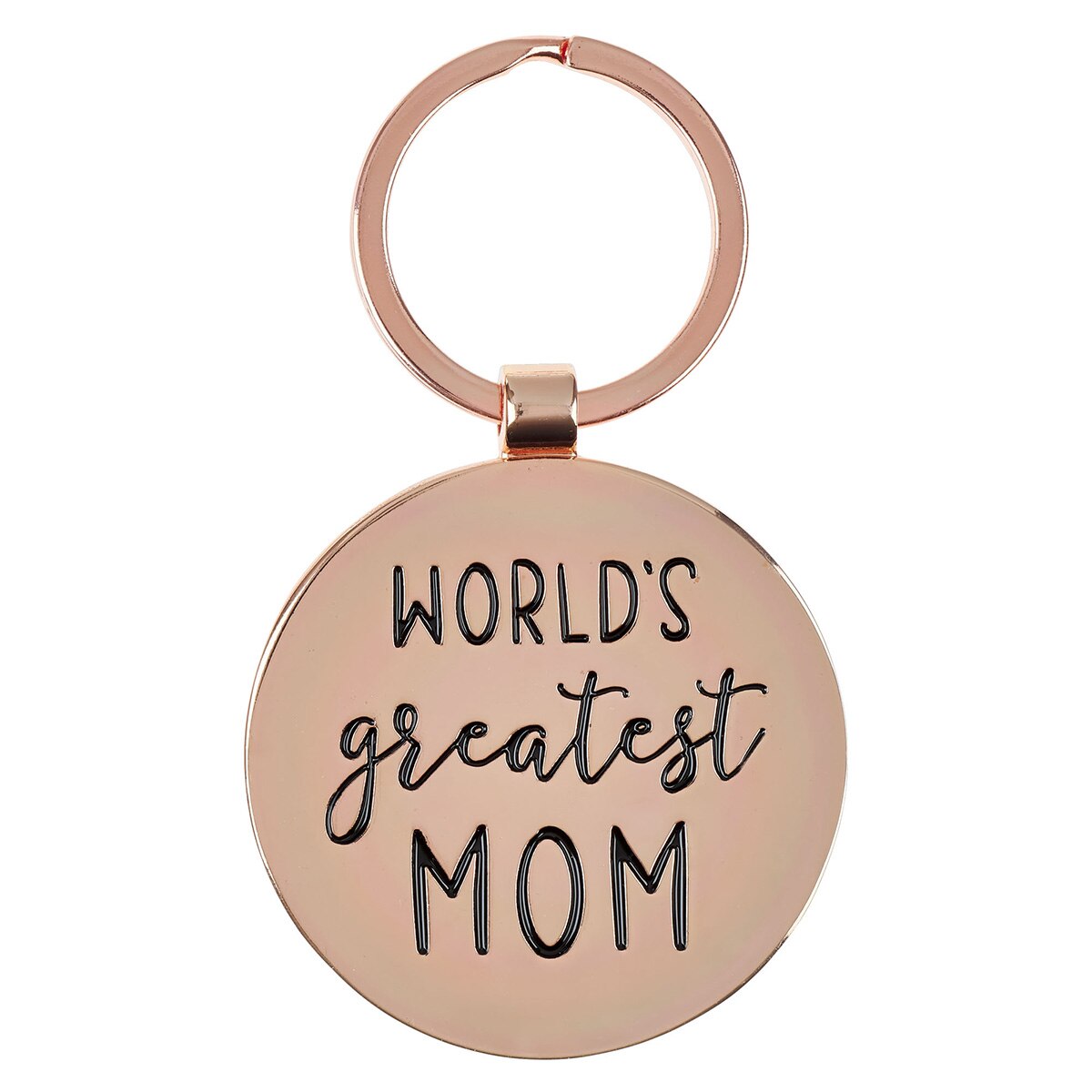 World's Greatest Mom Peach Floral Keychain