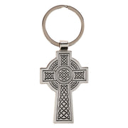 Faith Silver Celtic Cross Metal Keychain - Hebrews 1:11