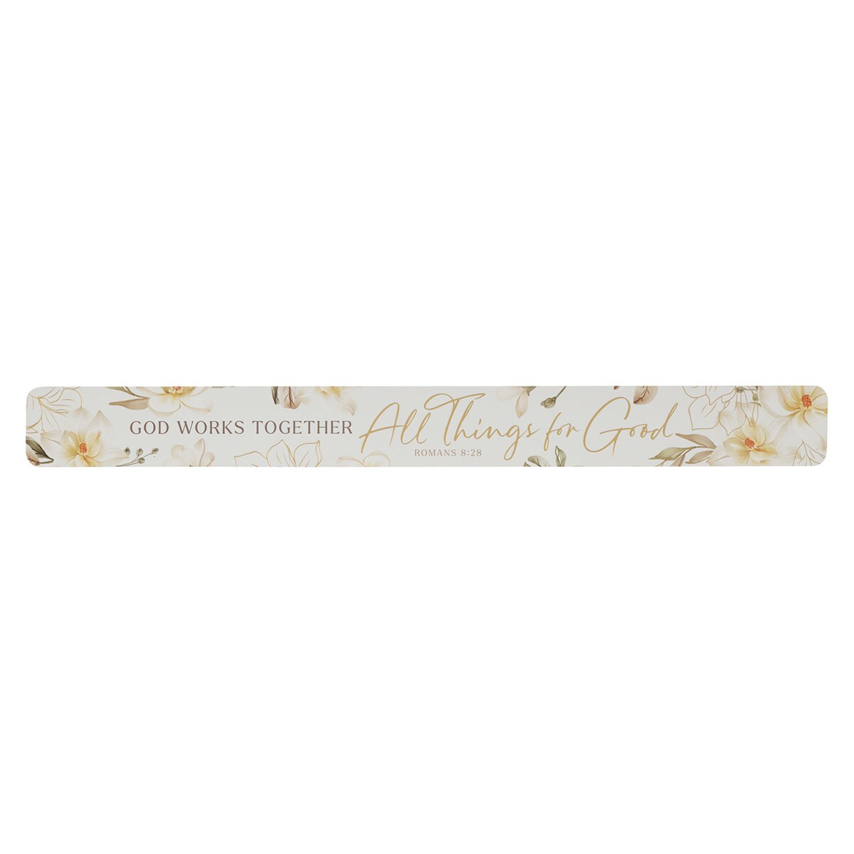 All Things for Good White Magnolia Large Magnetic Strip - Romans 8:28