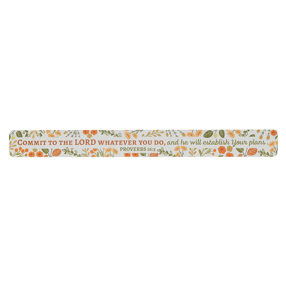 Commit to the Lord Orange Floral Large Magnetic Strip - Proverbs 16:3