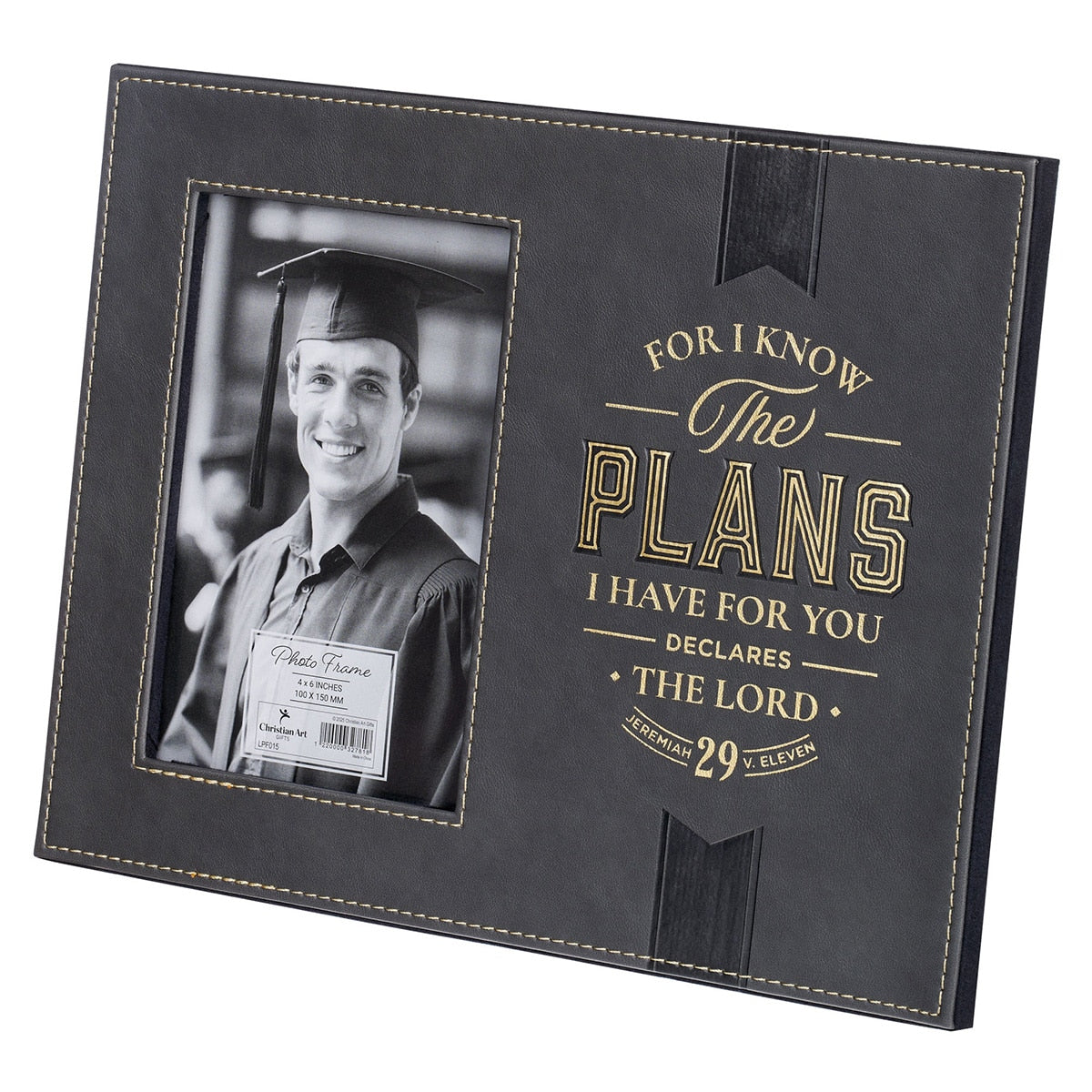 The Plans Charcoal Faux Leather Graduation Photo Frame - Jeremiah 29:11