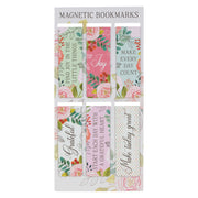 A Grateful Heart Pink Floral Magnetic Bookmark Set