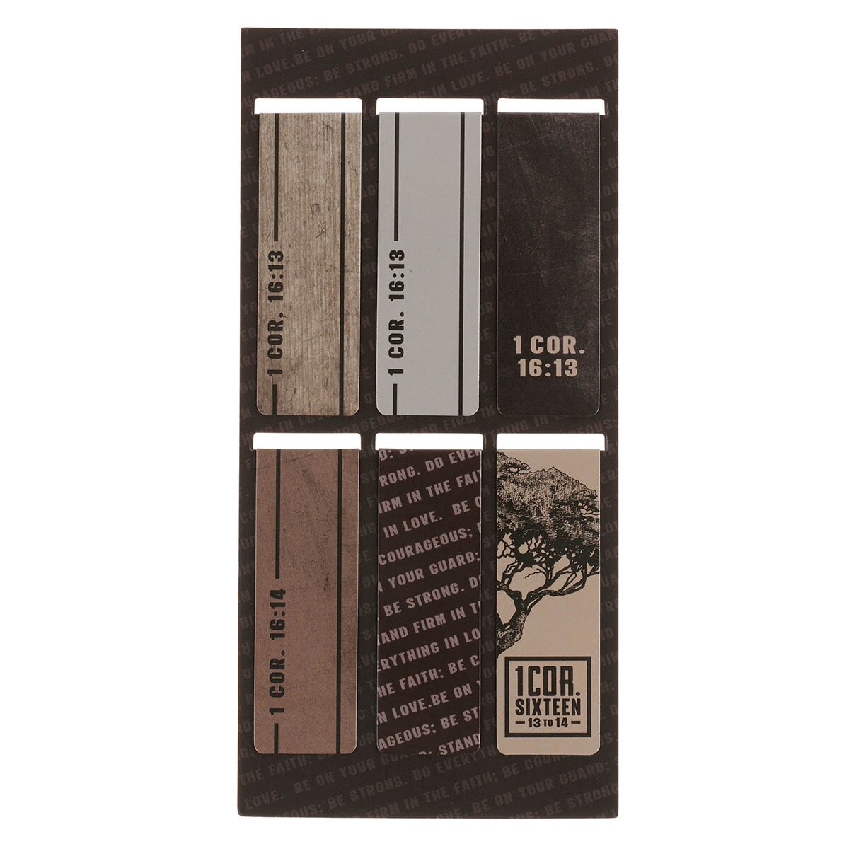 Stand Firm Neutral-tone Magnetic Bookmark Set - 1 Corinthians 16:13-14