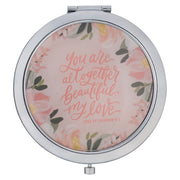 Altogether Beautiful Silver Metal Compact Mirror – Song of Solomon 4:7