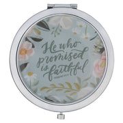 He Who Promised Silver Metal Compact Mirror - Hebrews 10:23