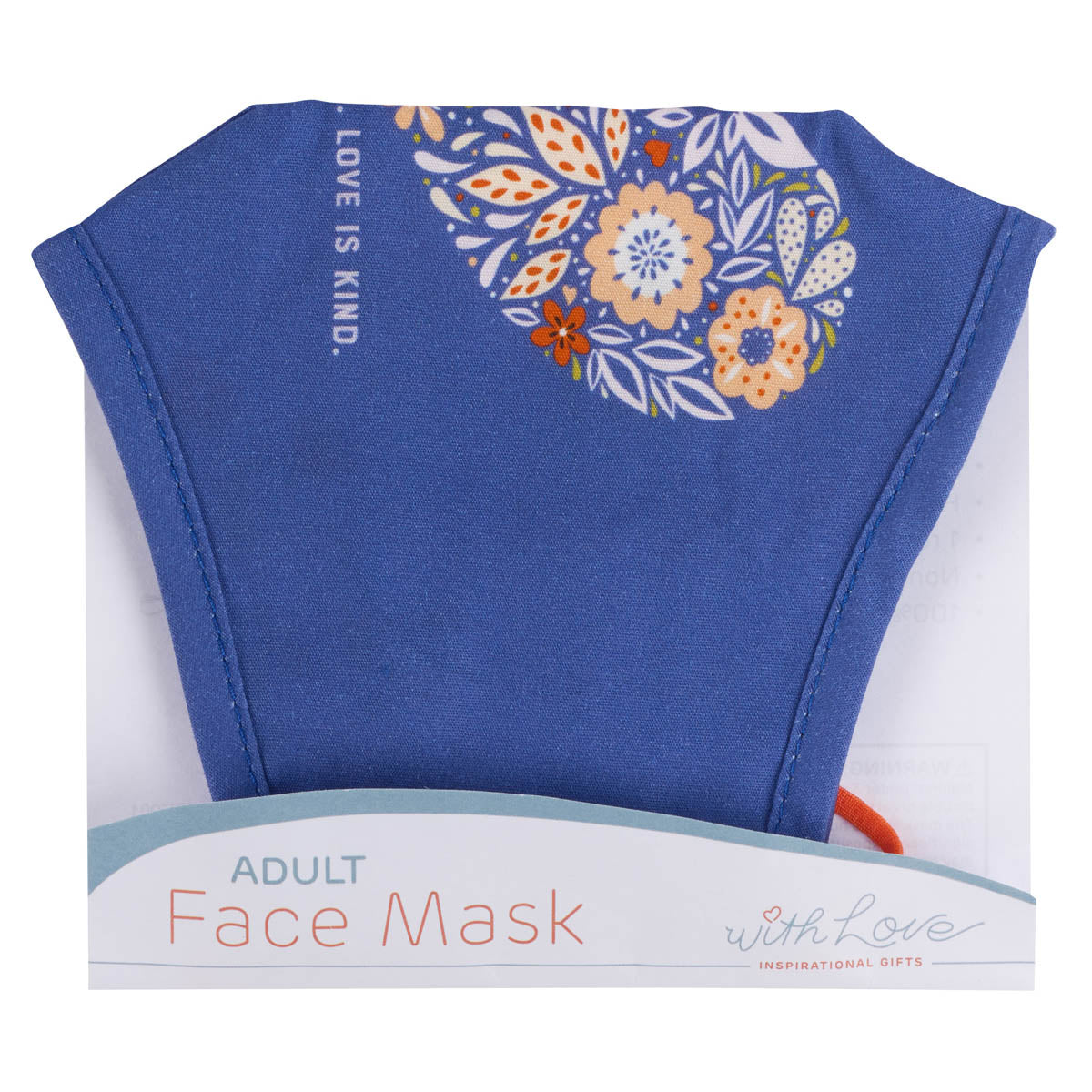 Love is Kind Reusable Blue Cotton Face Mask