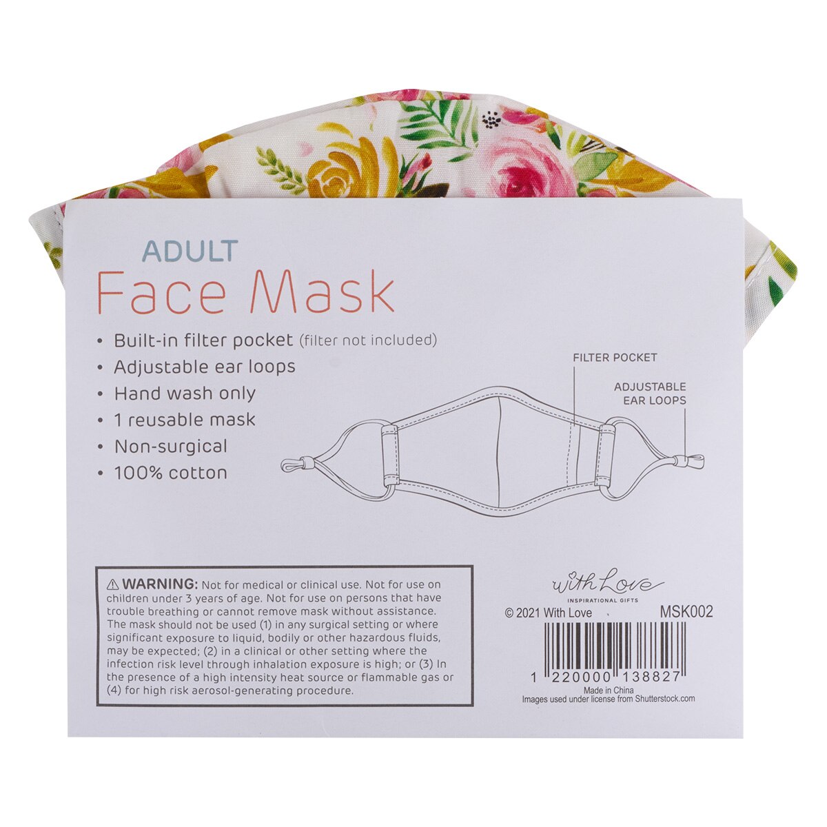 Let Your Light Shine Reusable Floral Cotton Face Mask