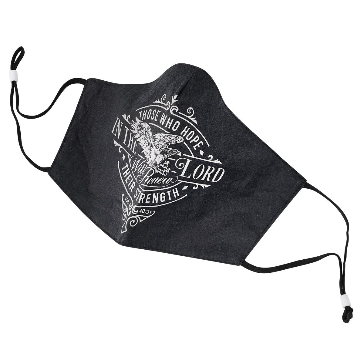 Hope in the LORD Black and Gray Reusable Cotton Face Mask - Isaiah 40:31
