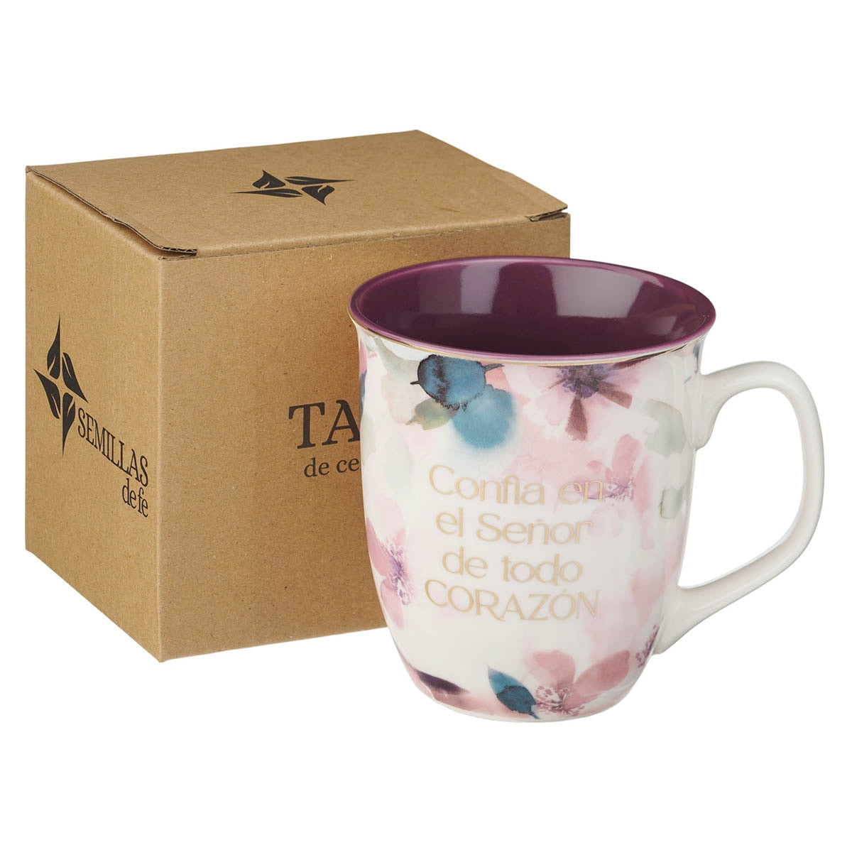 Taza “Confía en el Señor” Flor de ciruela – Prov 3:5