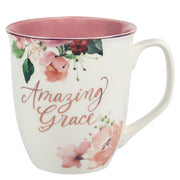 Amazing Grace Pink Floral Ceramic Coffee Mug