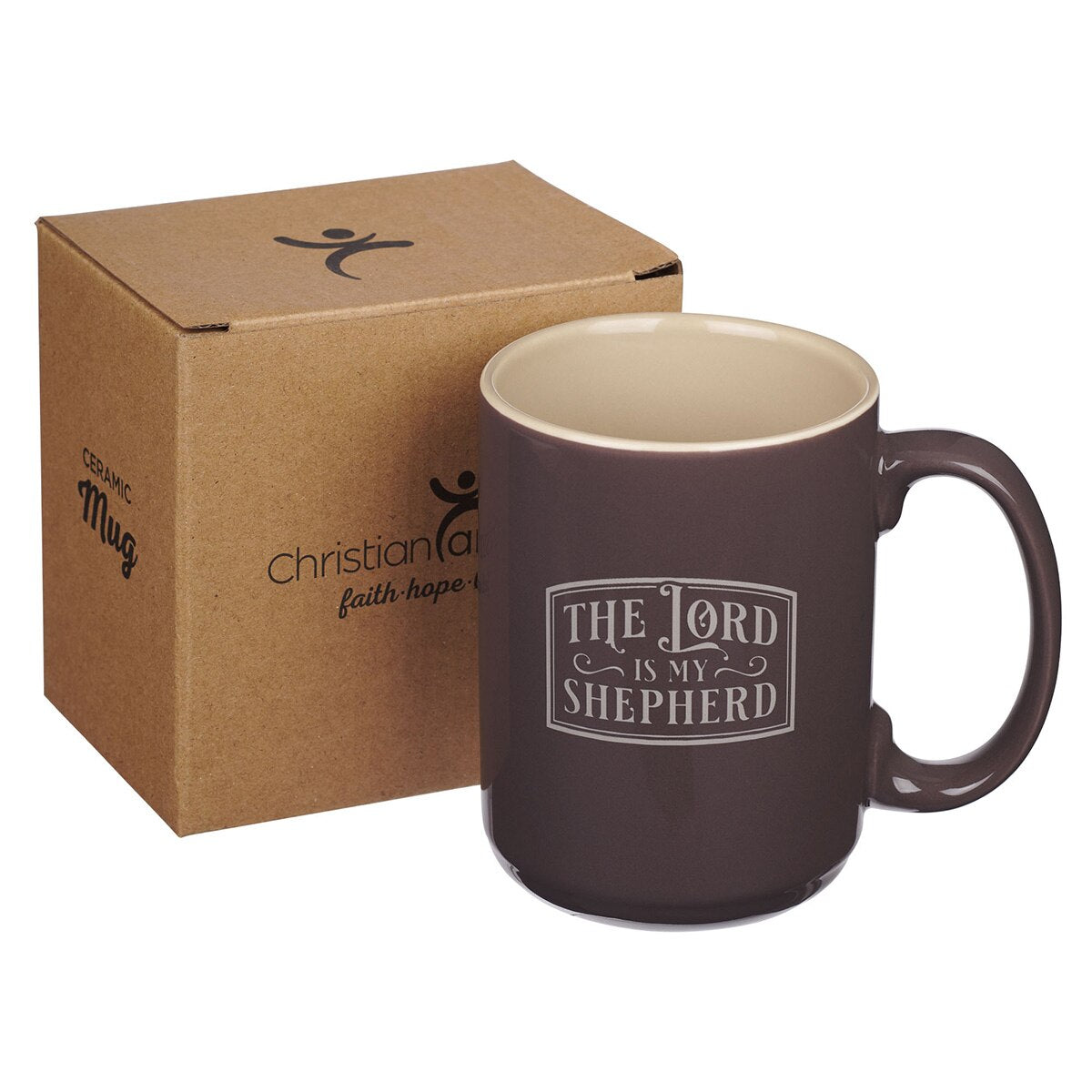 My Shepherd Mocha-Brown Ceramic Coffee Mug - Psalm 23