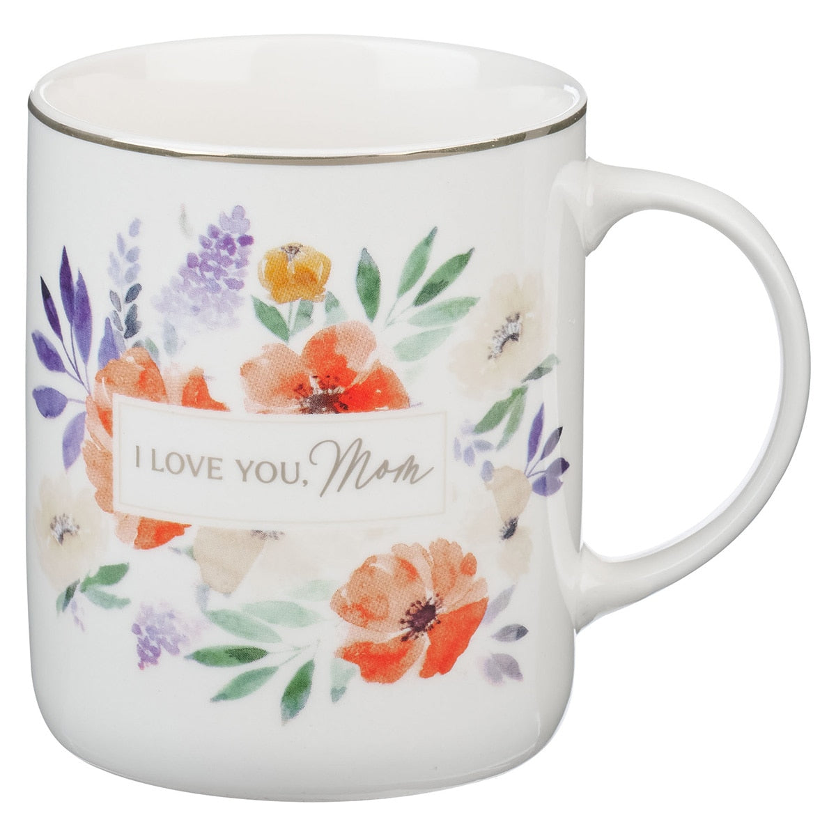 I Love You Mom Ivory and Poppy Ceramic Coffee Mug