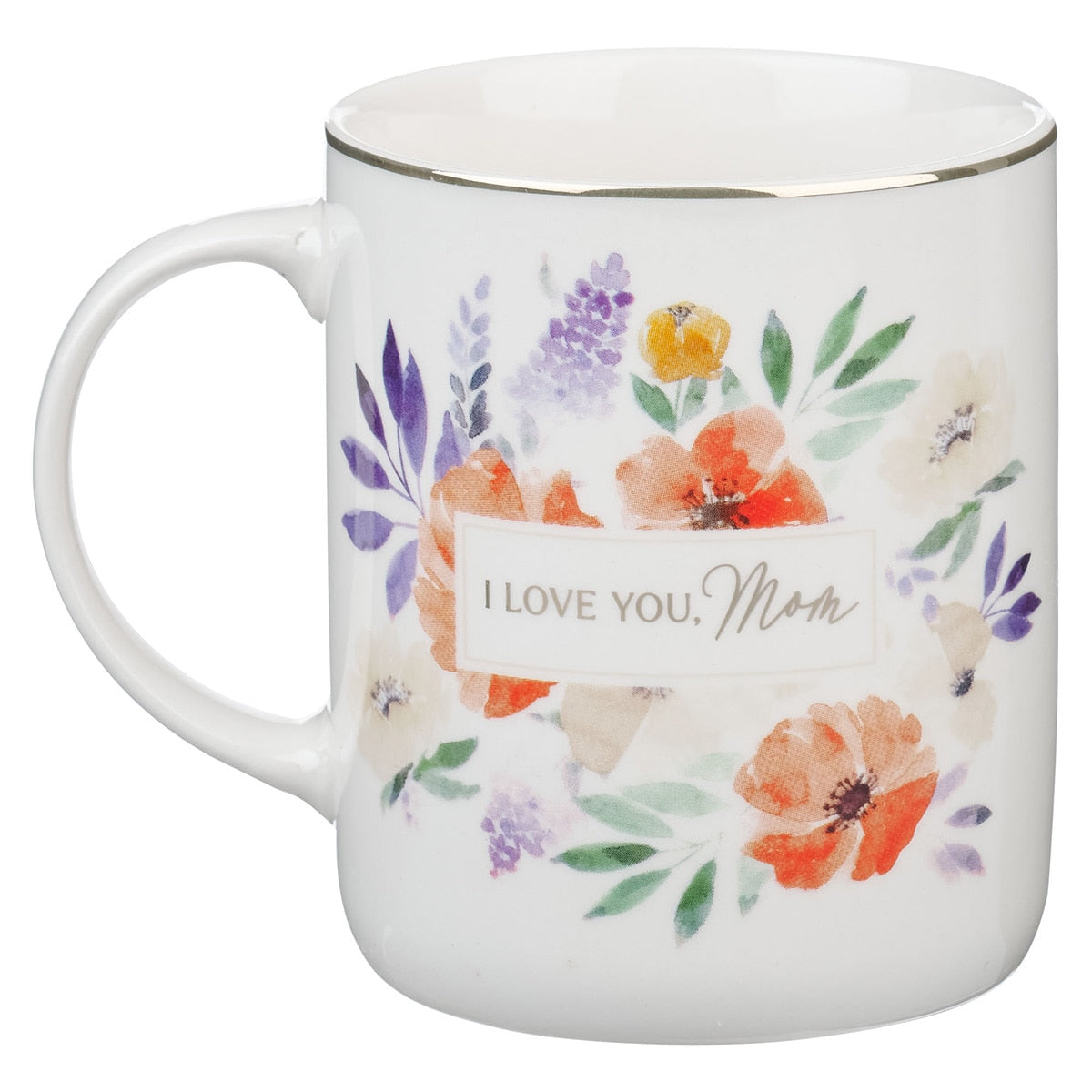 I Love You Mom Ivory and Poppy Ceramic Coffee Mug