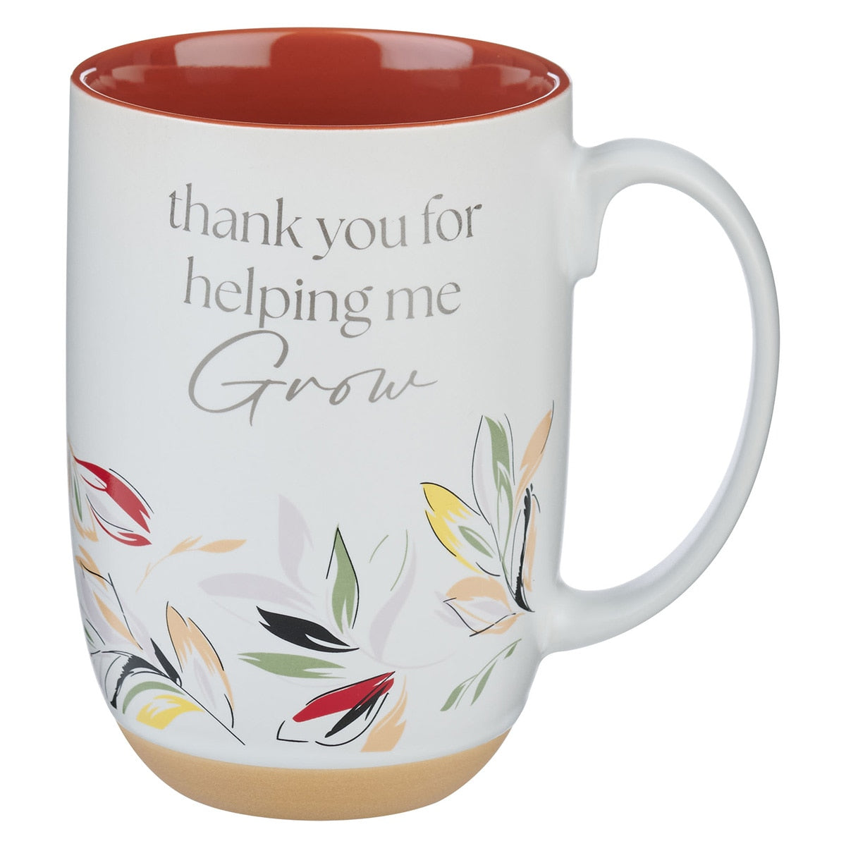 Thank You for Helping Me Grow Exposed Clay Base Ceramic Mug