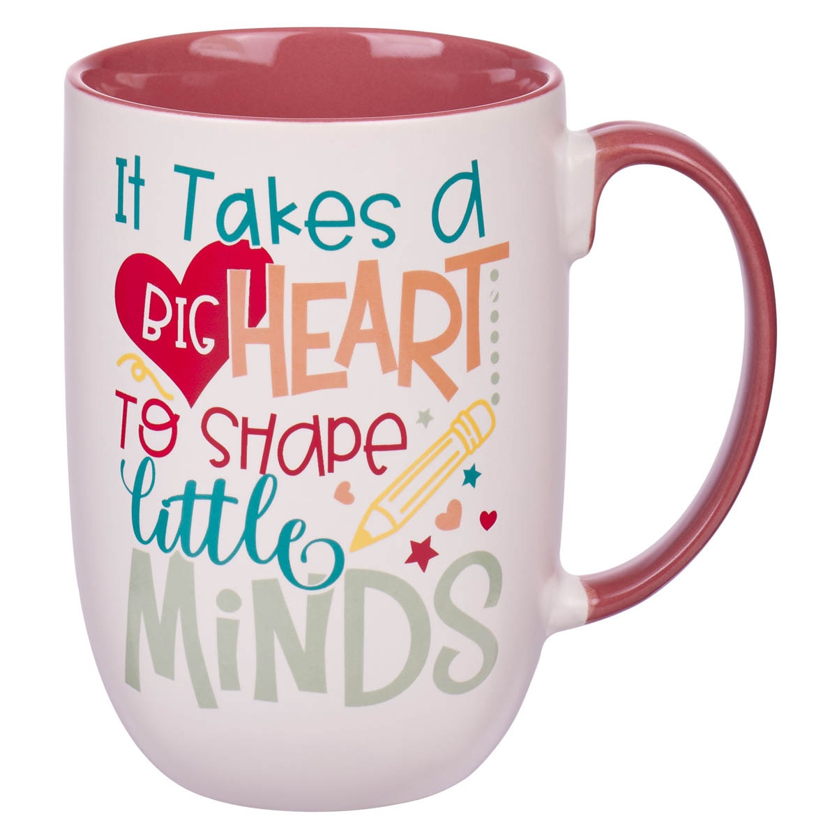 Big Heart White and Pink Ceramic Coffee Mug