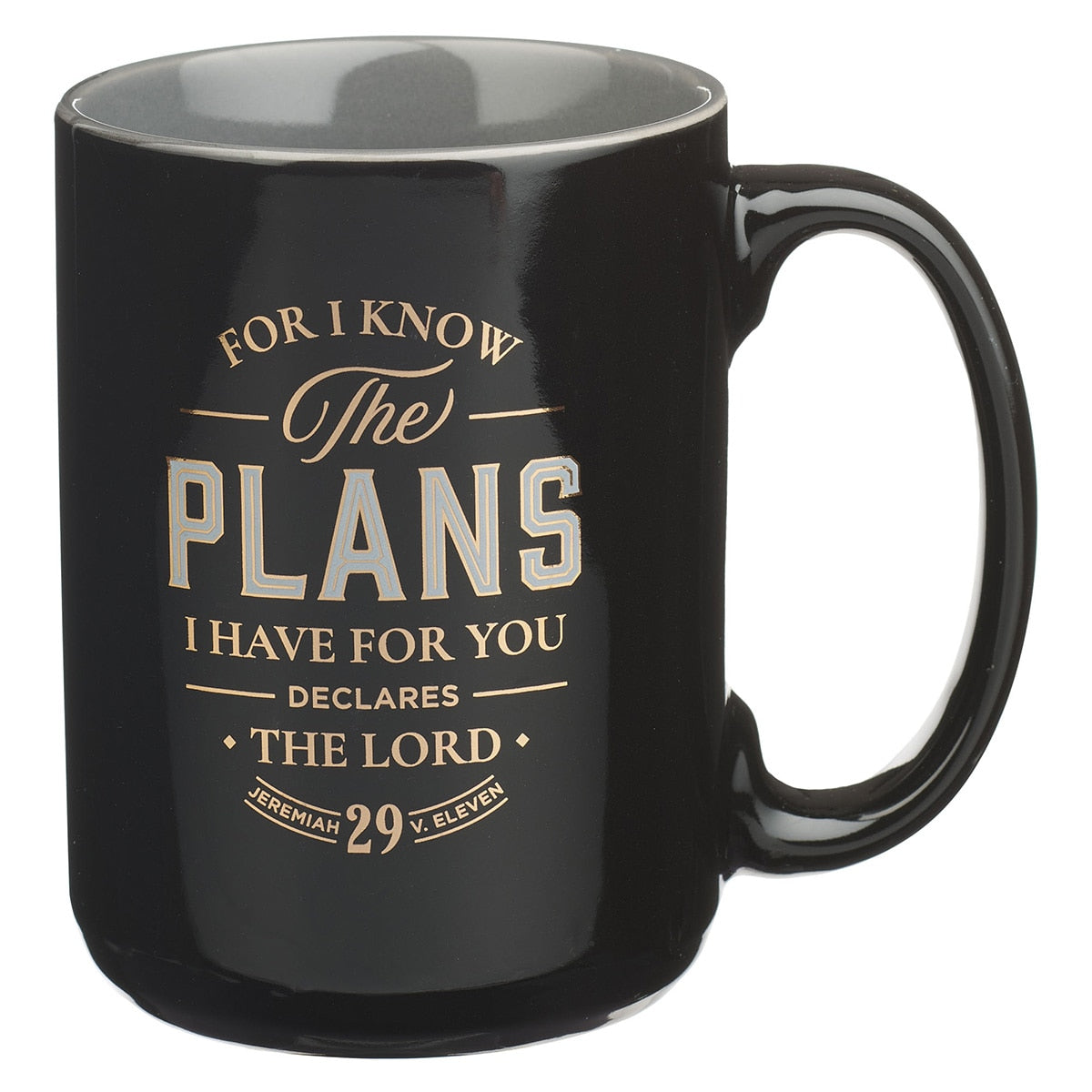 The Plans Black Ceramic Coffee Mug - Jeremiah 29:11