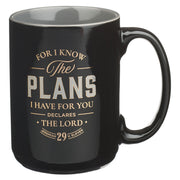The Plans Black Ceramic Coffee Mug - Jeremiah 29:11