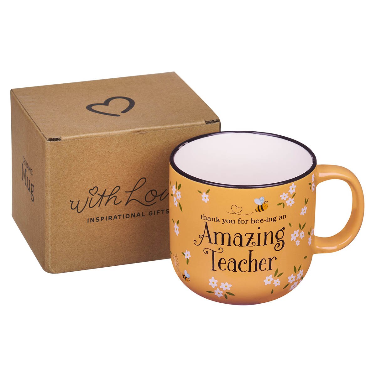 Amazing Teacher Blossom and Bees Ceramic Coffee Mug