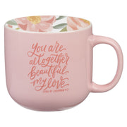 Altogether Beautiful Pink Floral Ceramic Coffee Mug – Song of Solomon 4:7
