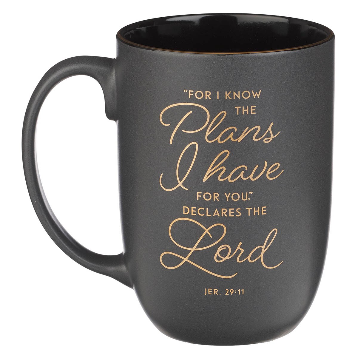 I Know the Plans Graphite Gray Ceramic Mug - Jeremiah 29:11