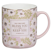 Bless and Keep You Blush Bloom Ceramic Coffee Mug - Numbers 6:24