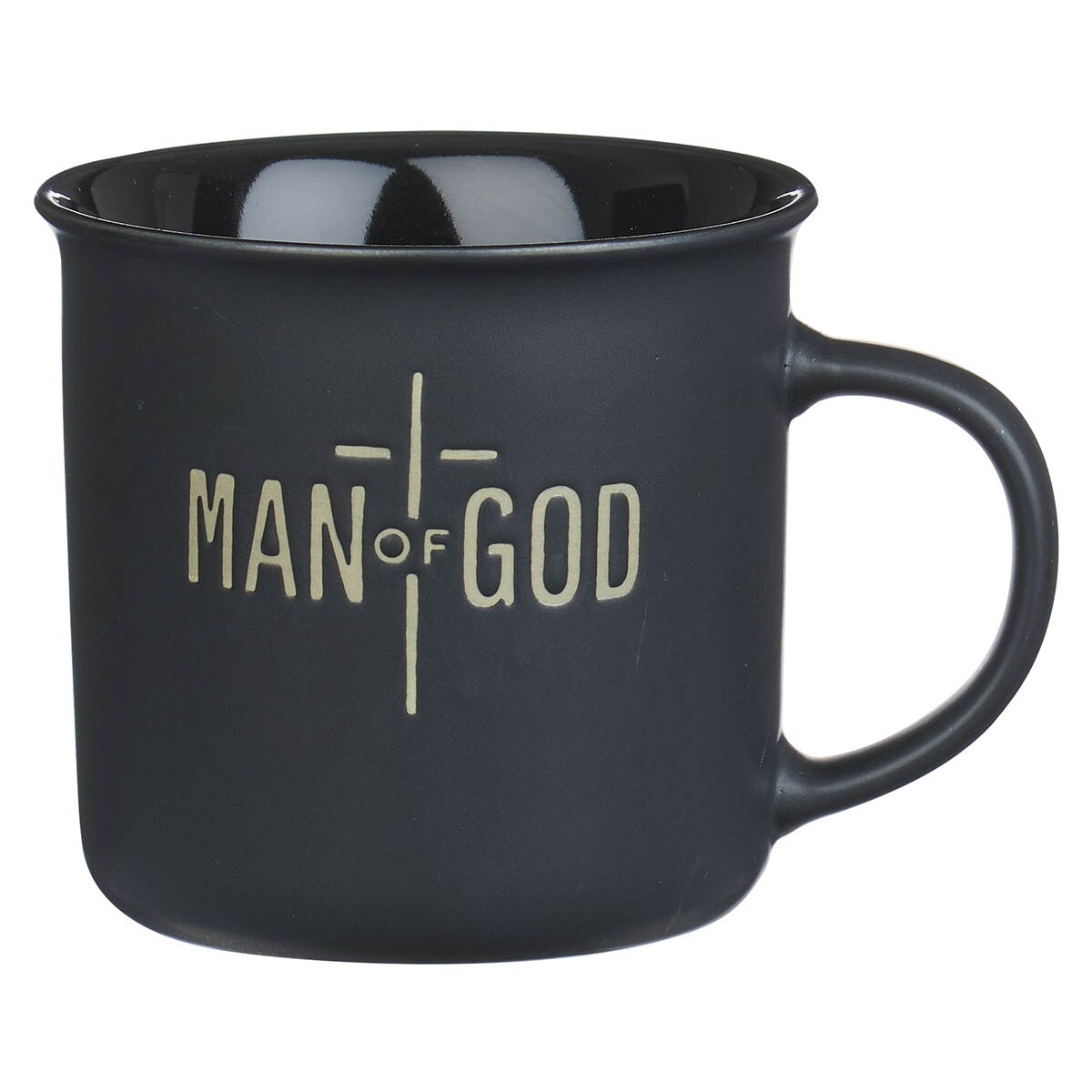 Man of God Matte Black Ceramic Coffee Mug - 1 Timothy 6:11