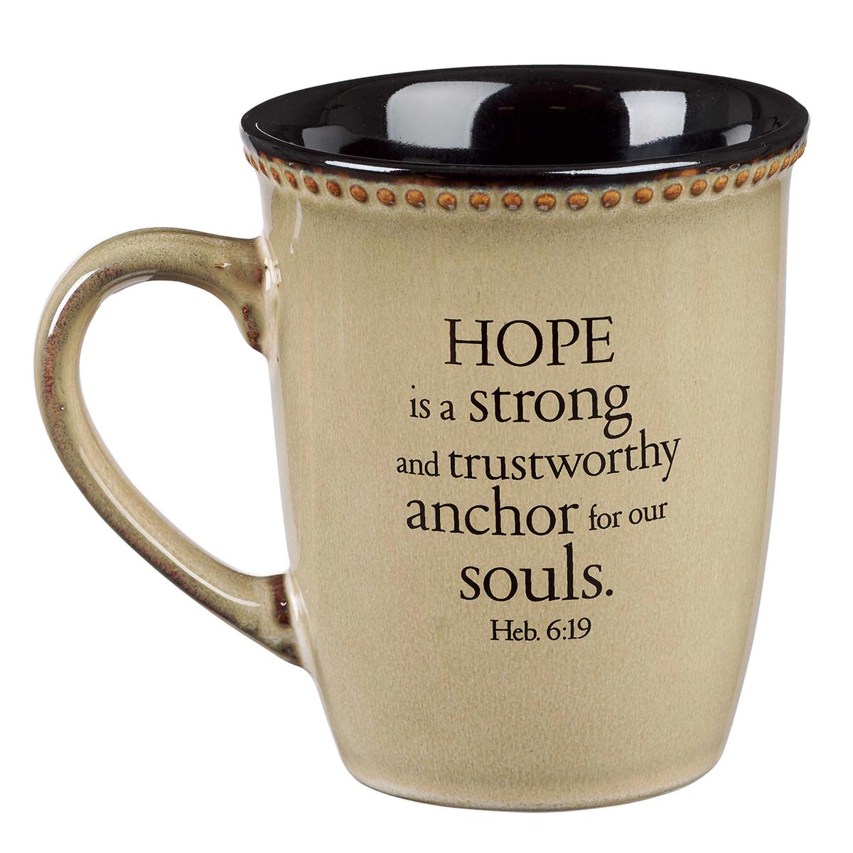 Hope Ivory Stoneware Coffee Mug  - Hebrews 6:19