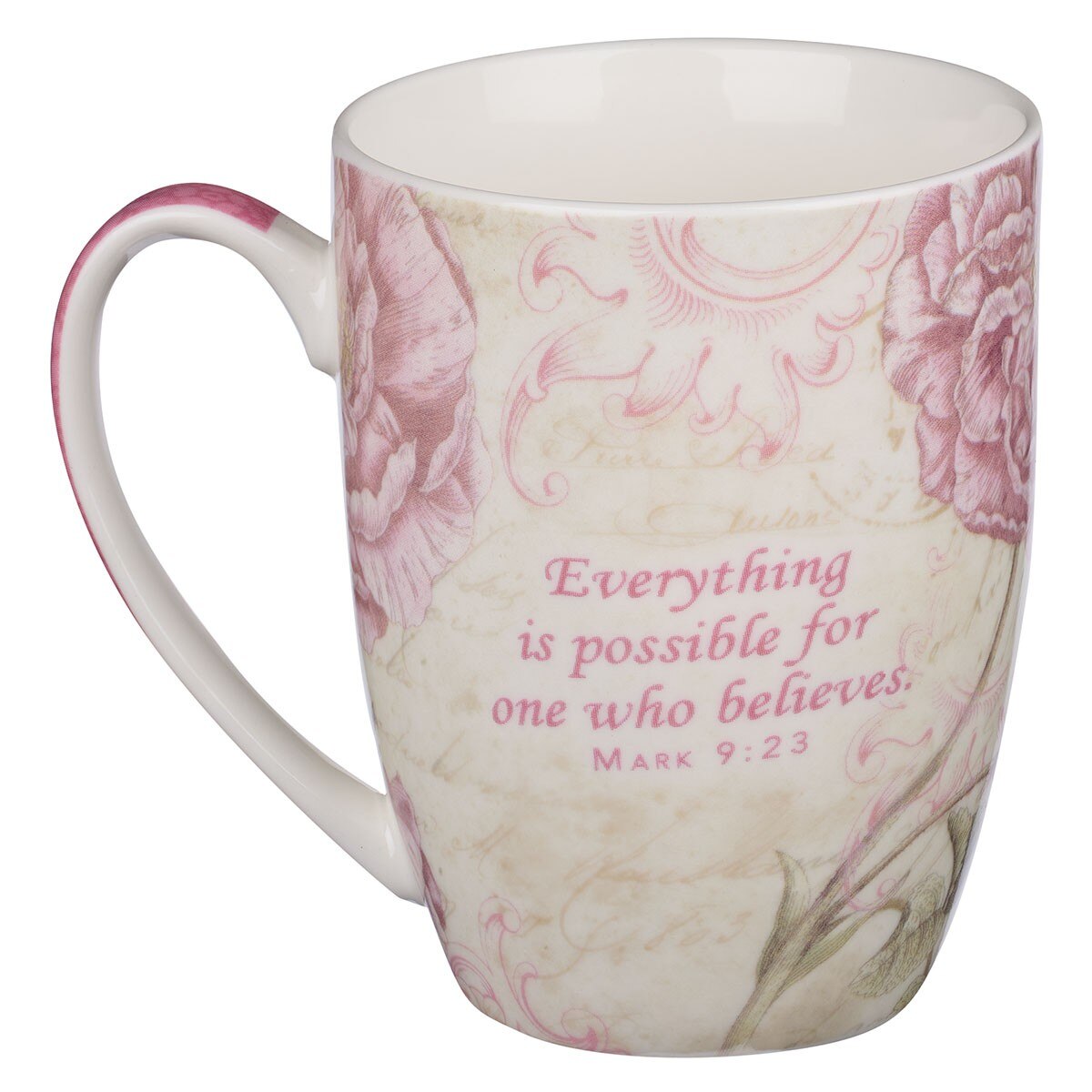 Believe Pink Butterfly Coffee Mug - Mark 9:23