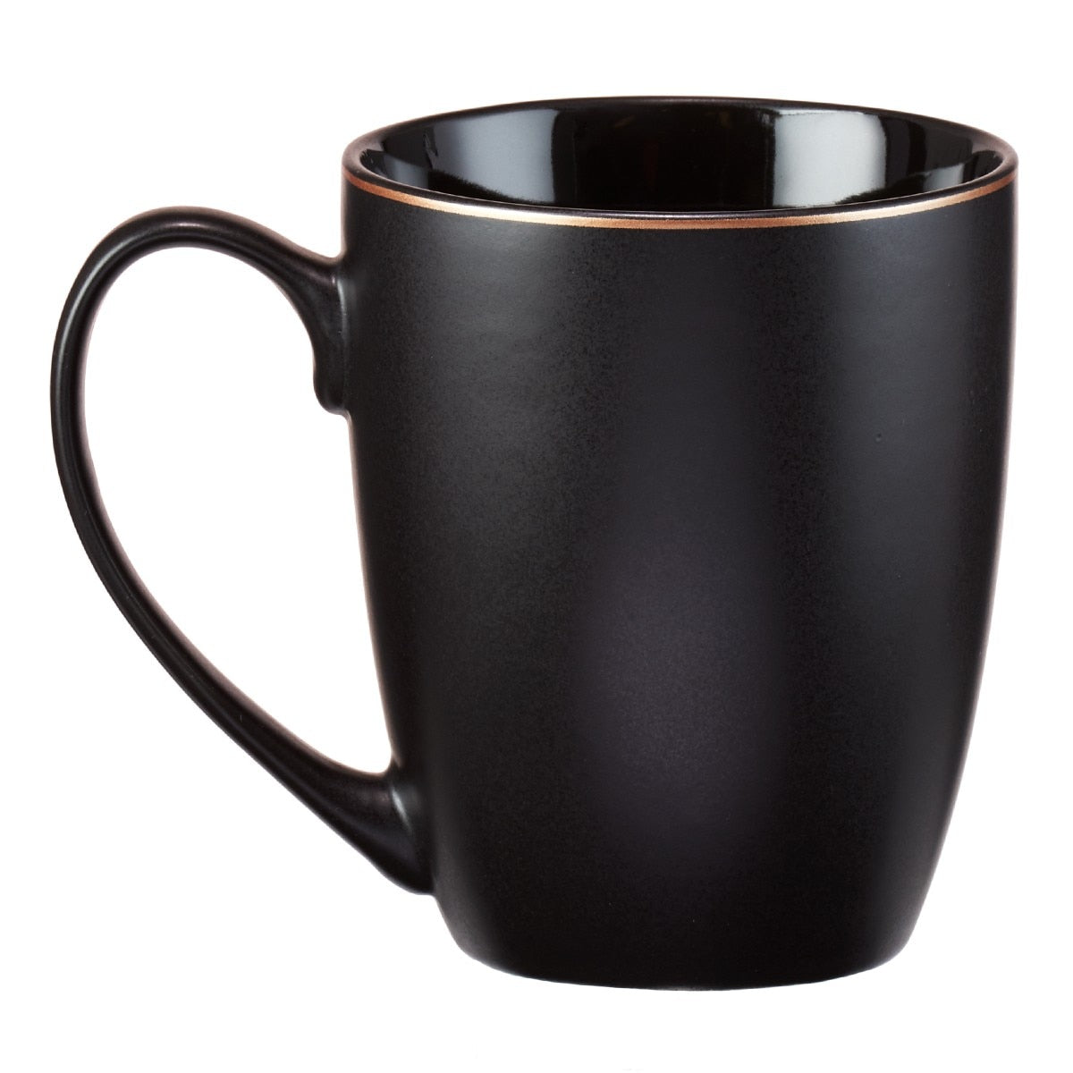 Be Still Matte Black and Metallic Gold Ceramic Coffee Mug - Psalm 46:10