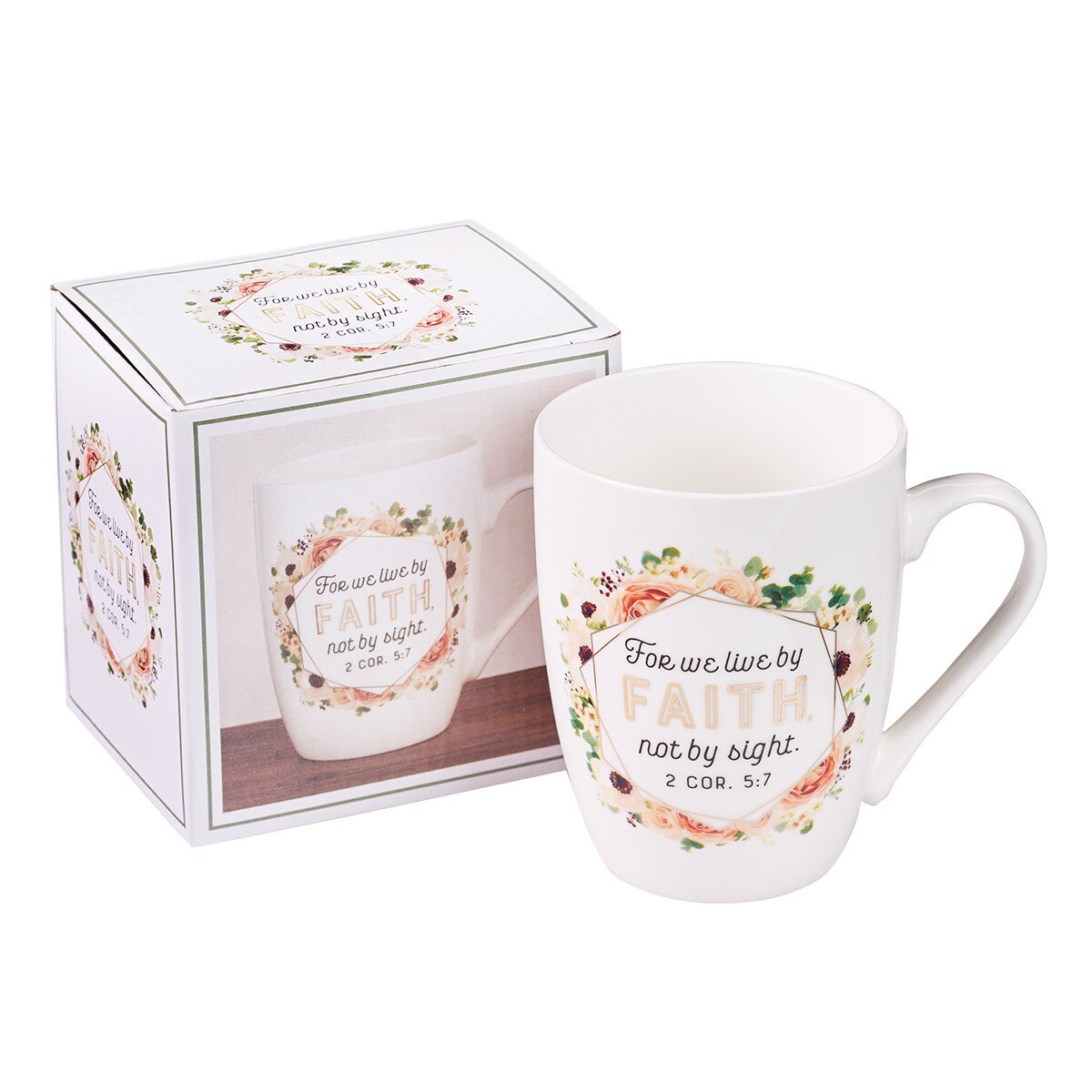 Live by Faith Ceramic Coffee Mug - 2 Corinthians 5:7