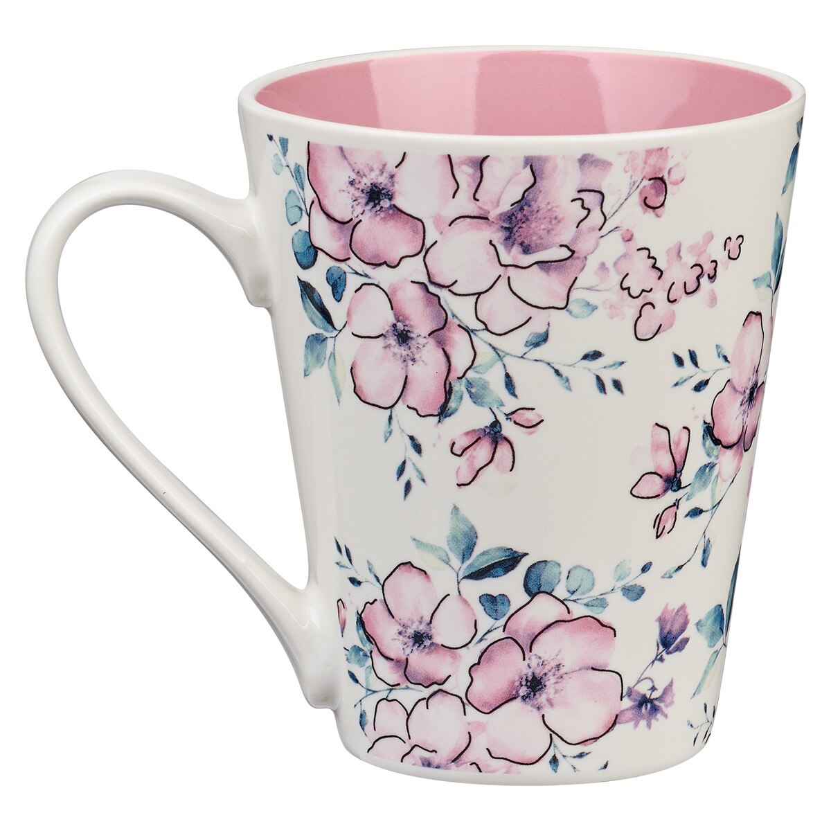 Trust in the Lord Pink Floral Ceramic Coffee Mug - Proverbs 3:5