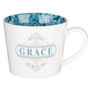 God's Grace Teal Paisley Ceramic Coffee Mug