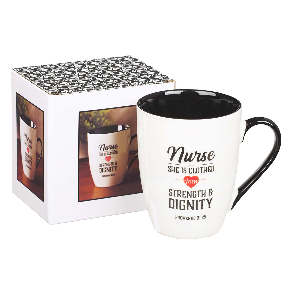 Ceramic Strength & Dignity Nurse Coffee Mug - Proverbs 31:25