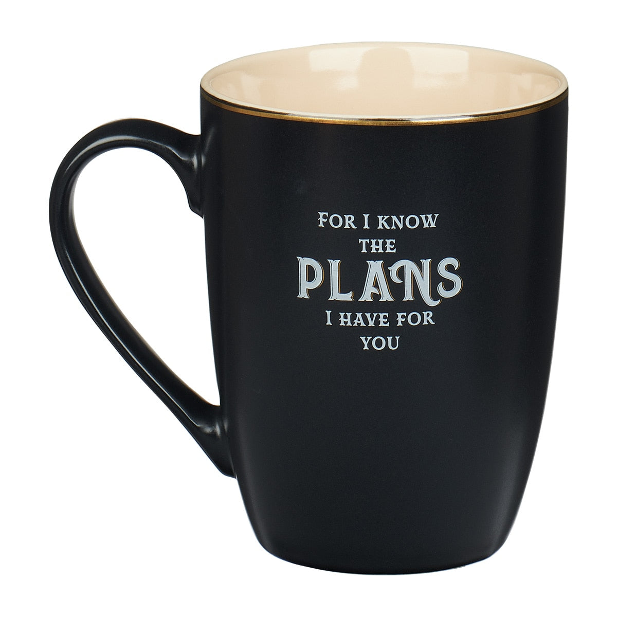 Hope and a Future Black and Gold Ceramic Coffee Mug - Jeremiah 29:11