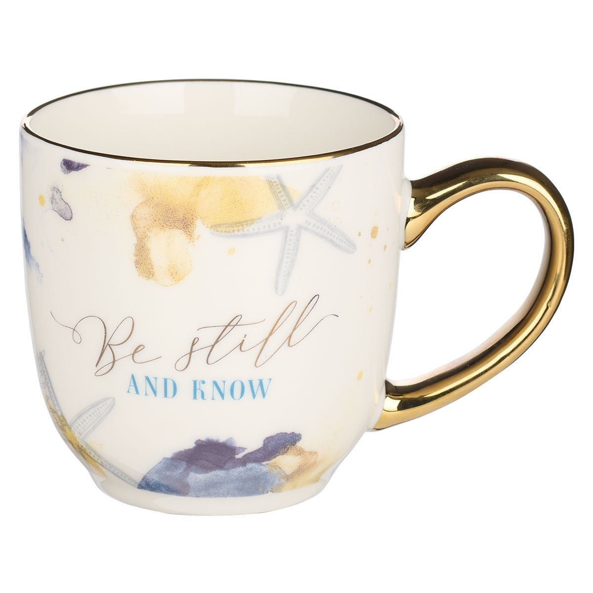 Be Still Watercolored Ocean Ceramic Mug  - Psalm 46:10