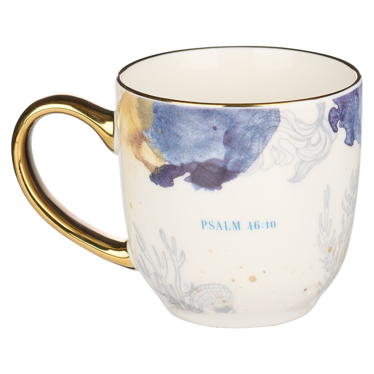 Be Still Watercolored Ocean Ceramic Mug  - Psalm 46:10