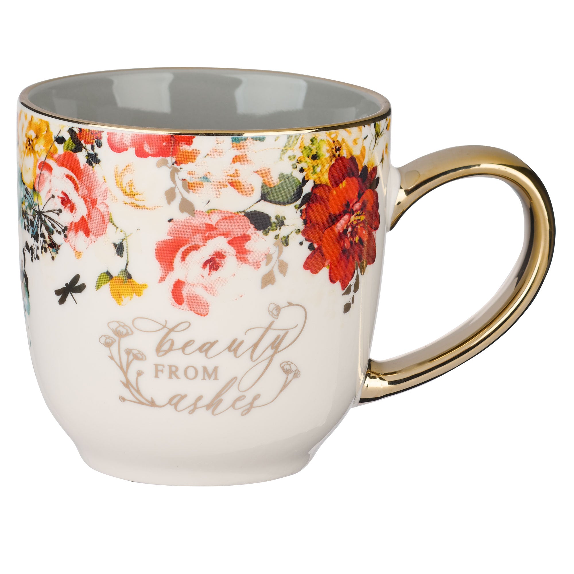 Beauty From Ashes Red Marigold Ceramic Mug - Isaiah 61:3