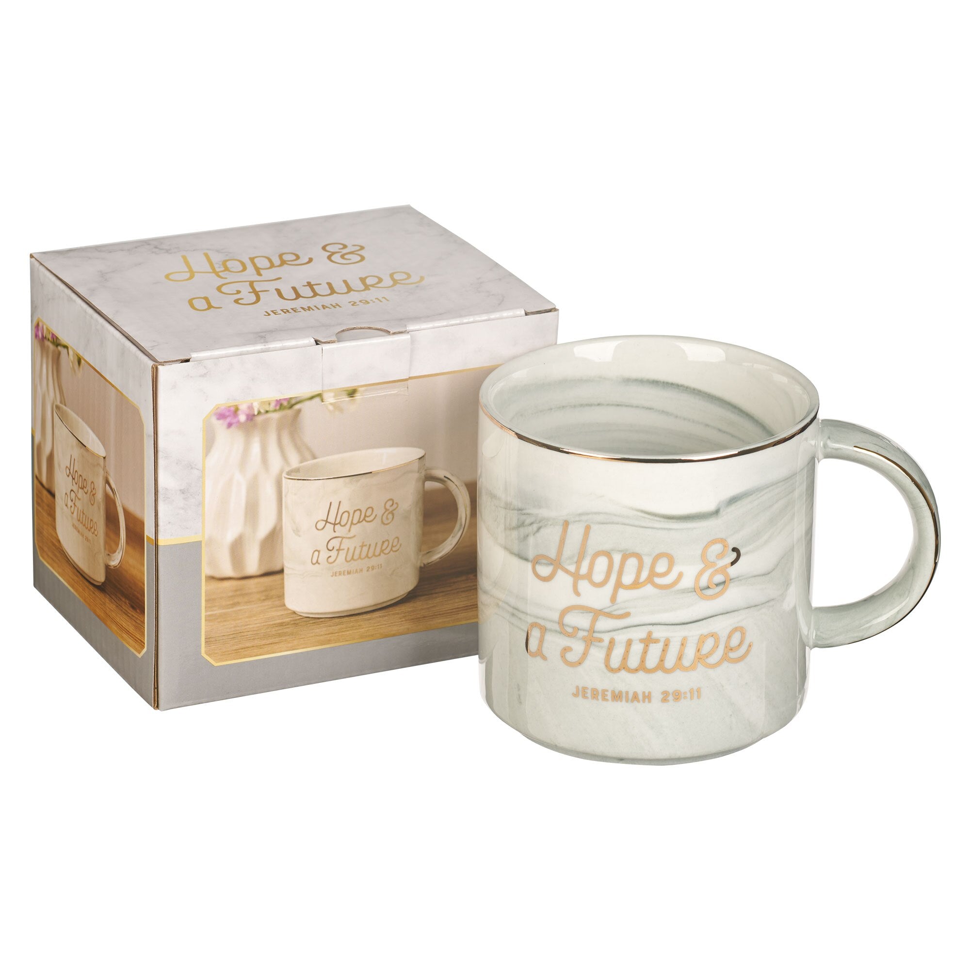 Hope and a Future White Ceramic Coffee Mug - Jeremiah 29:11