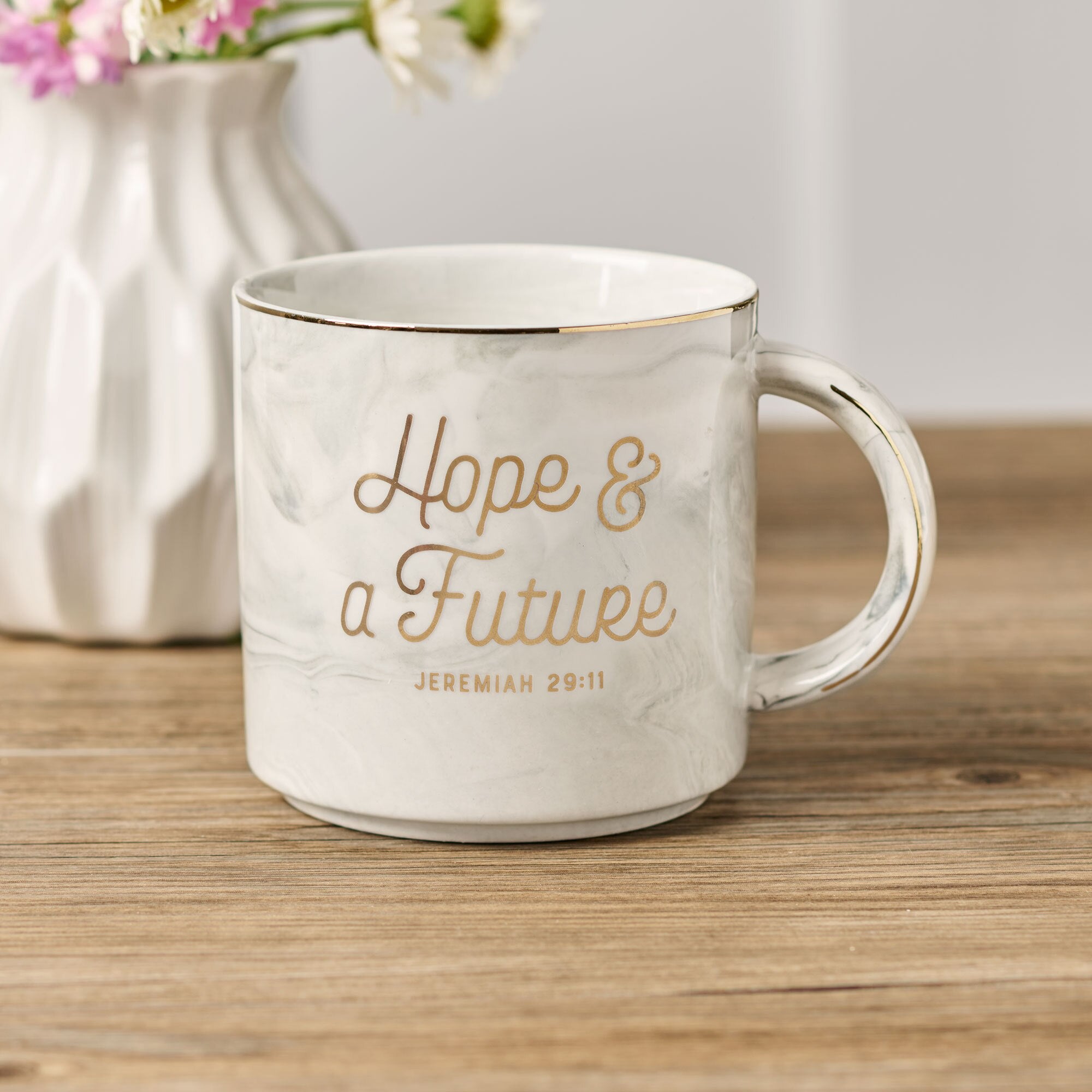 Hope and a Future White Ceramic Coffee Mug - Jeremiah 29:11