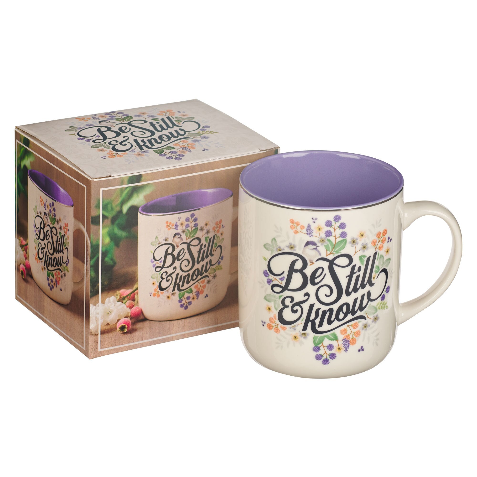 Be Still Purple Pasture Ceramic Coffee Mug - Psalm 46:10