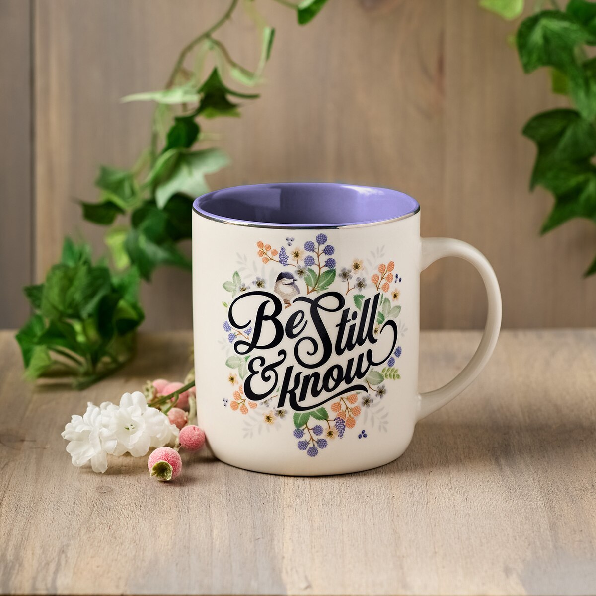 Be Still Purple Pasture Ceramic Coffee Mug - Psalm 46:10