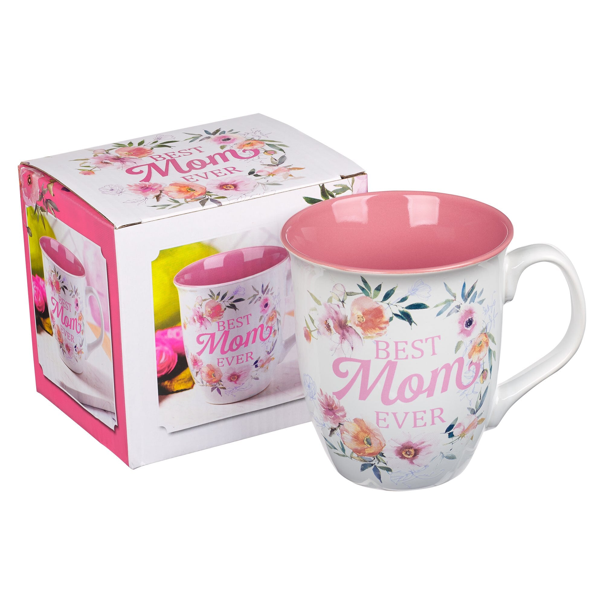 Best Mom Ever White and Pink Ceramic Coffee Mug - Numbers 6:24