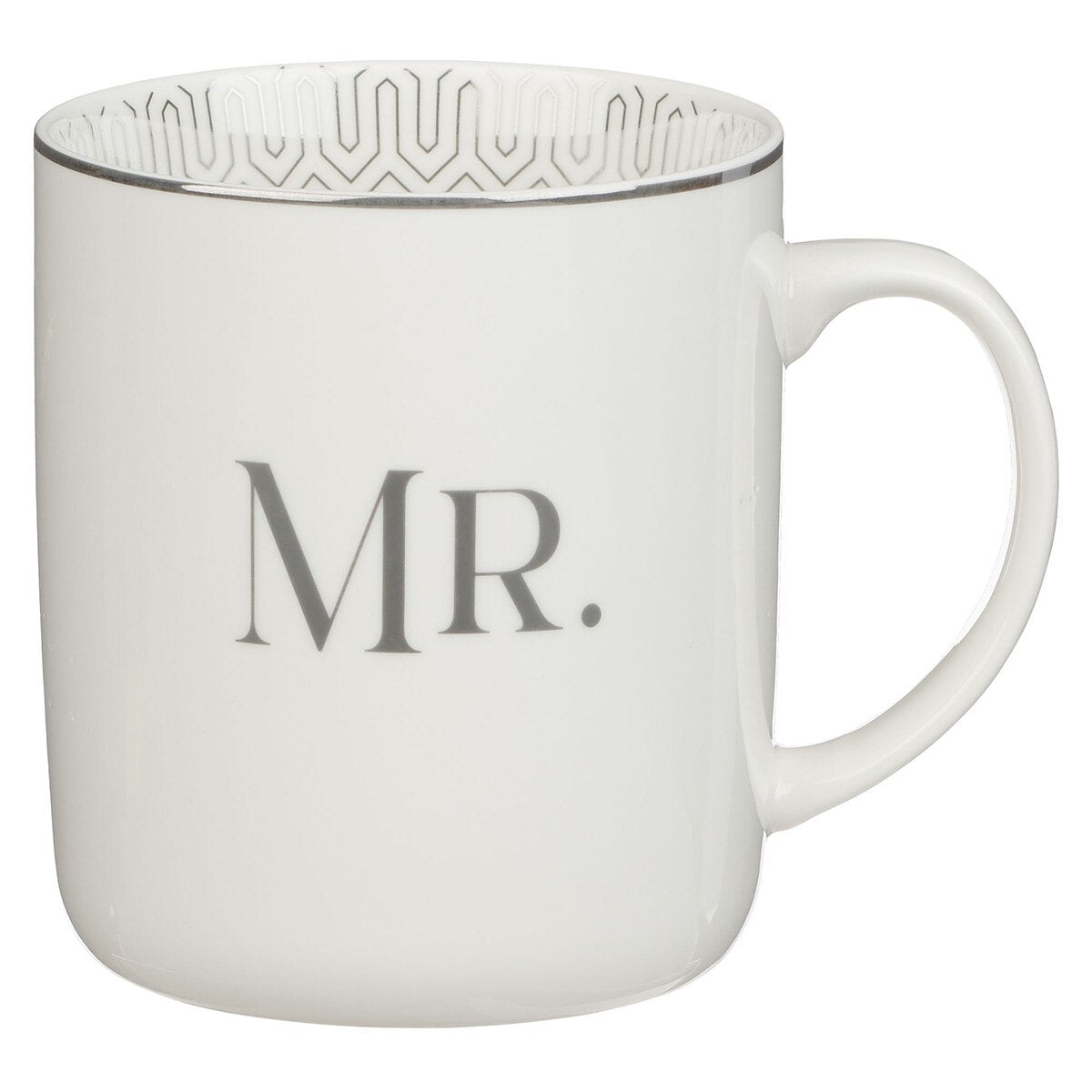 Mr. & Mrs. White Ceramic Coffee Mug Set - Ecclesiastes 4:9