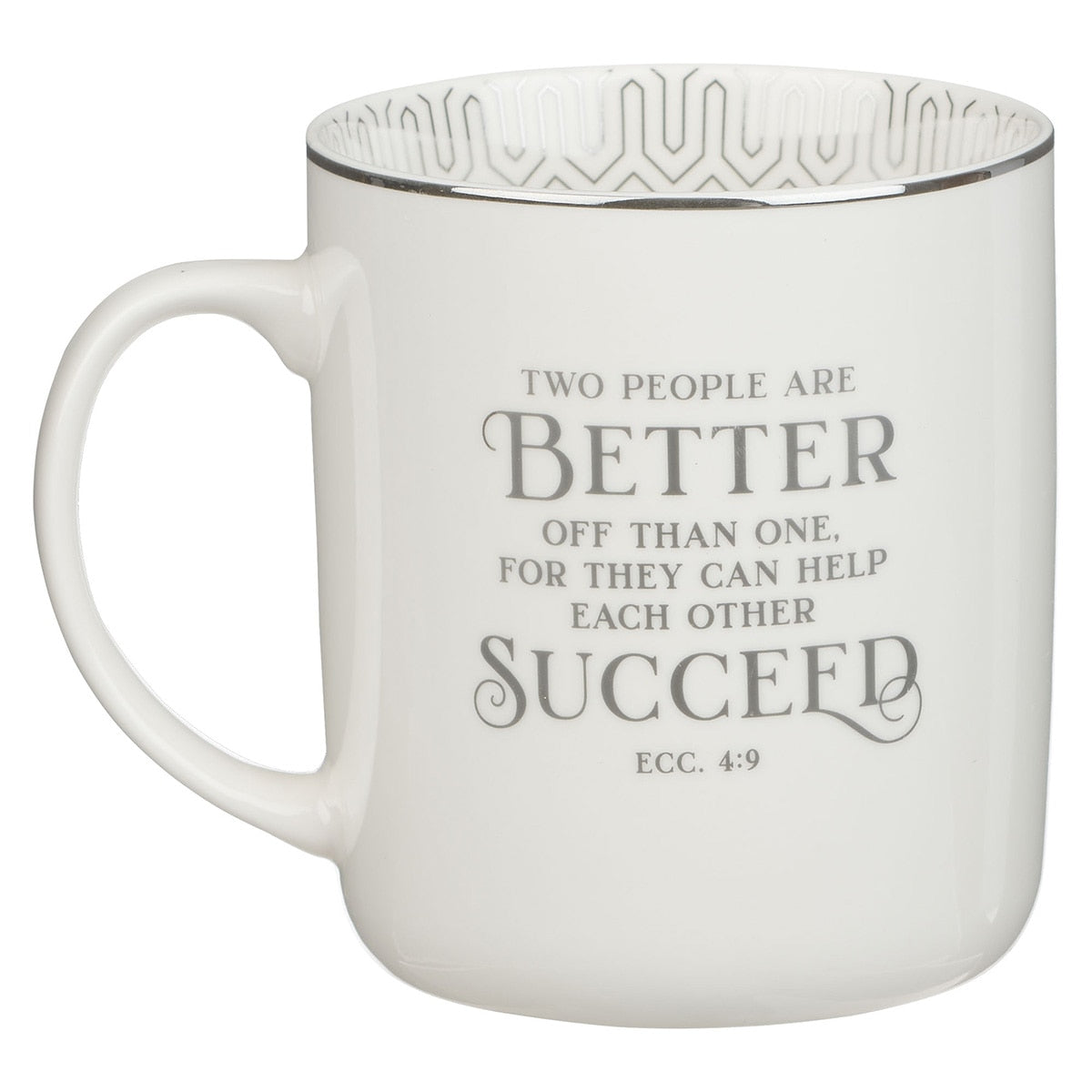 Mr. & Mrs. White Ceramic Coffee Mug Set - Ecclesiastes 4:9