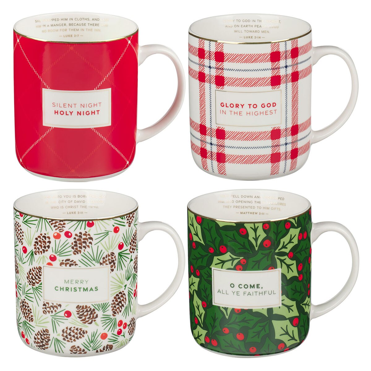 Merry Christmas Ceramic Mug Set