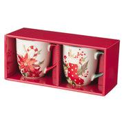 Adore Him Poinsettia Ceramic Coffee Mug Set - Isaiah 9:6