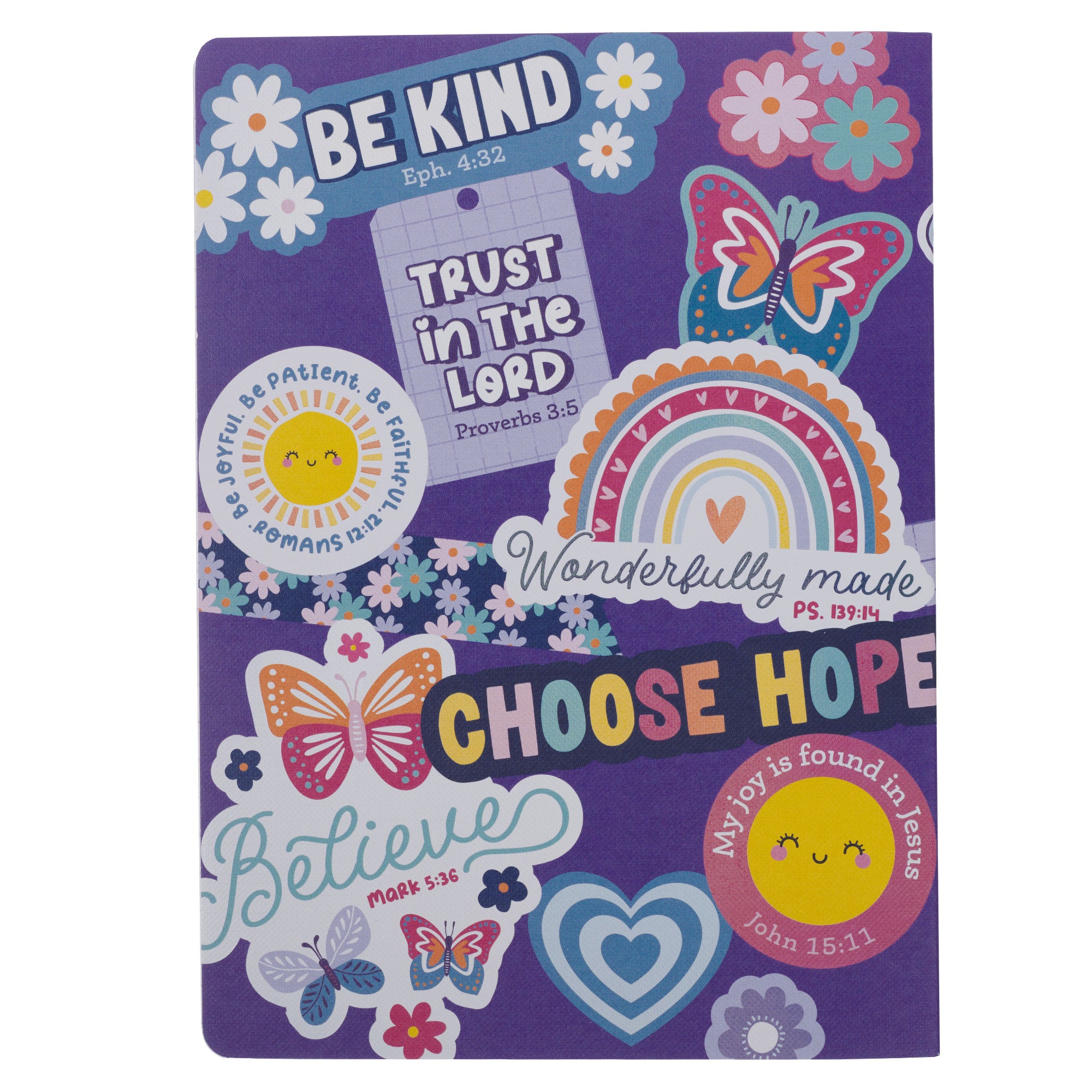 Shine for Jesus Purple Stickers Notebook -  Matthew 5:16